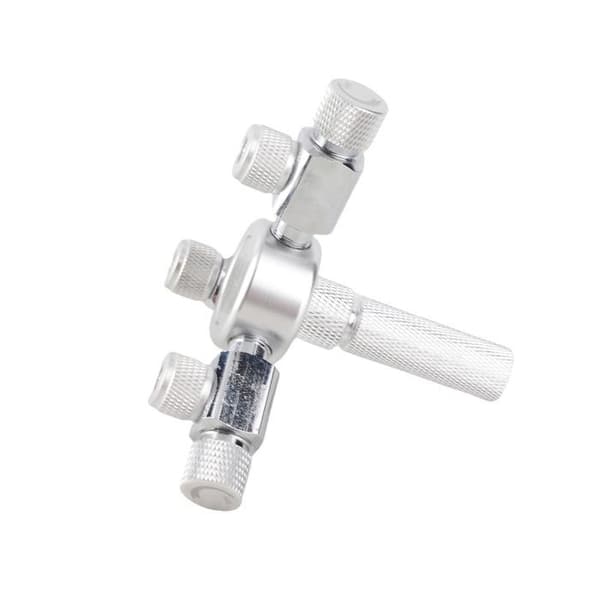 3-vejs CO2-regulator – W02-03 – Sølv mikrojusterbar ventil – Multi-akvarium – Sølvfarve