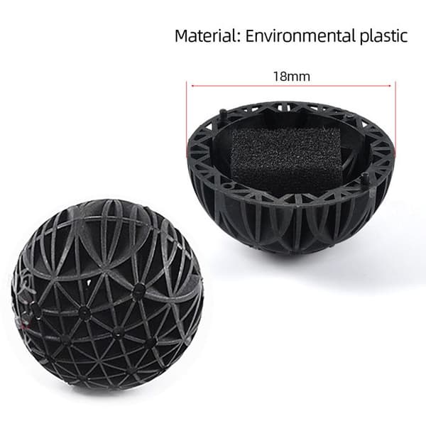 50 stk. Bio Akvariekugler – 18 mm Sort – Bakteriekolonisering – til Akvarium og Dam