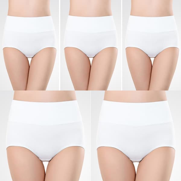 Trosor med hög midja (5-pack) Vit XL Vit White XL