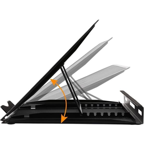 Ergonomisk, ventileret og justerbart laptopstativ, 33 x 28,7 x 18,5 cm, sort