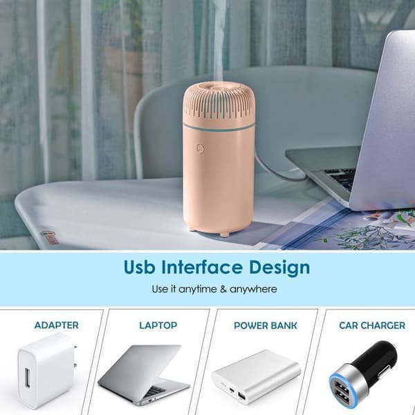 USB bilbefugter, luftfrisker, mini bærbar diffuser til bil, hjem, kontor, soveværelse (pink)