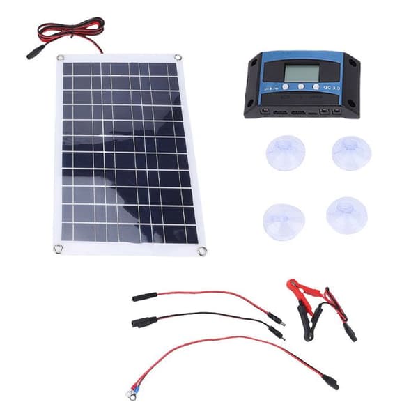 40W solcellepanel – monokrystallinsk sett + MPPT-kontroller – bobil og RV