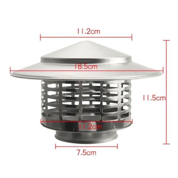 Ventilert skorsteinshette 75MM 75mm