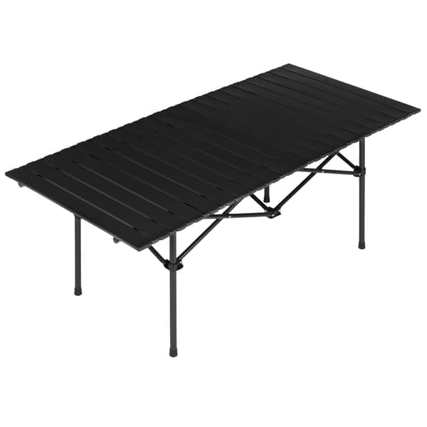 Fällbart campingbord 120x55 cm, svart, med väska