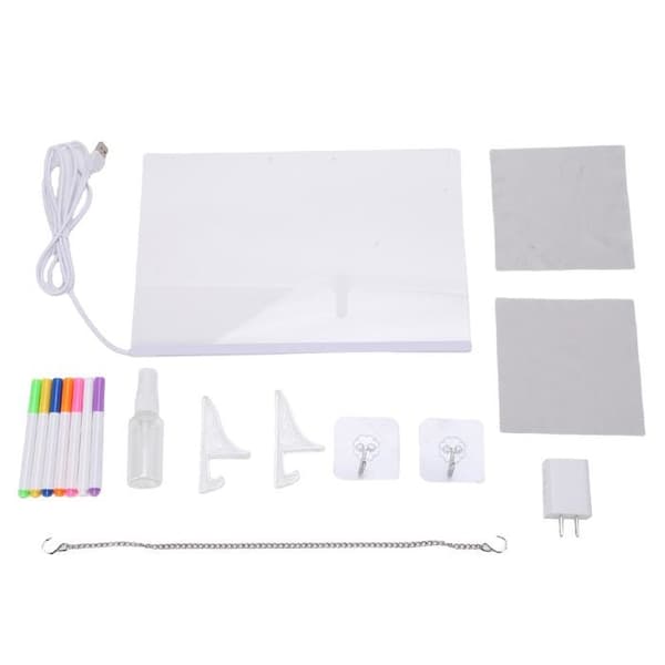 LED-ritbräda med ljus – 7 gradientfärger, transparent bräda 25×35 cm, raderbar