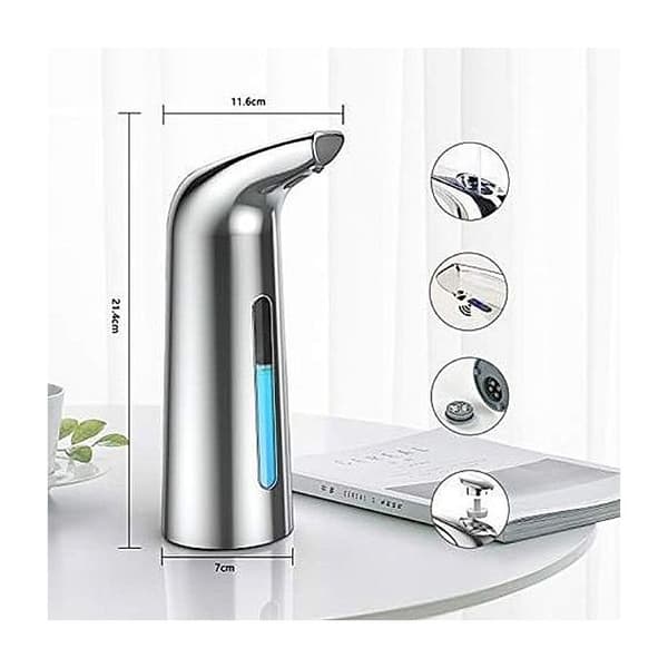 Automatisk sæbedispenser med sensor, infrarød berøringsfri, vandtæt til badeværelse, køkken, hotel, restaurant - Sølv
