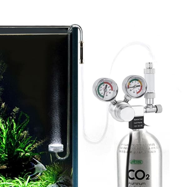 Akvarium CO2 Regulator – W01-00 CO2 – precision dubbelmätare, bubbelräknare, backventil – silver W21.8