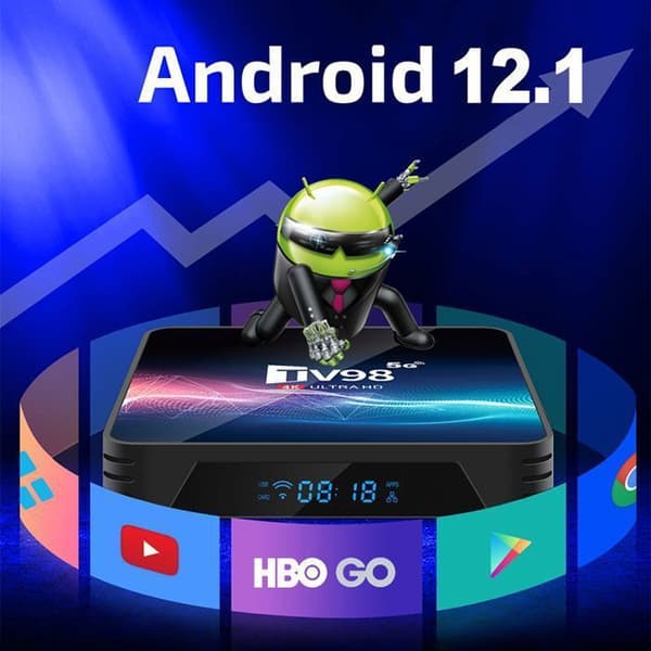 Android TV Box - TV98 - Android 12 - H616 Quad-Core - 2GB RAM 16GB ROM