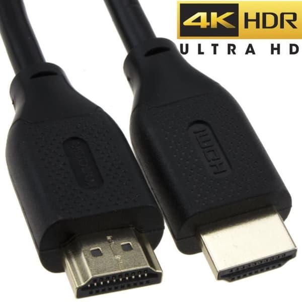 HDMI 2.0 høyhastighetskabel for LED OLED QLED 4K HDR TV-er, Ethernet, gullbelagt, 2m