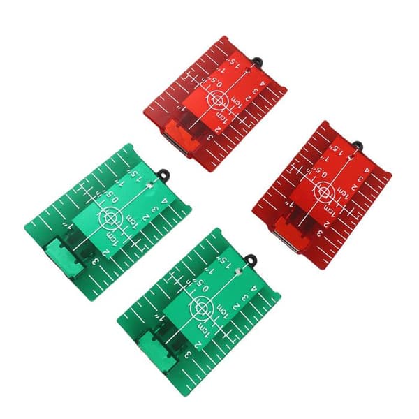 4 stk. Lasermålplader – 10×7 cm – Magnetisk Reflekterende – til Nivellering og Byggepladser