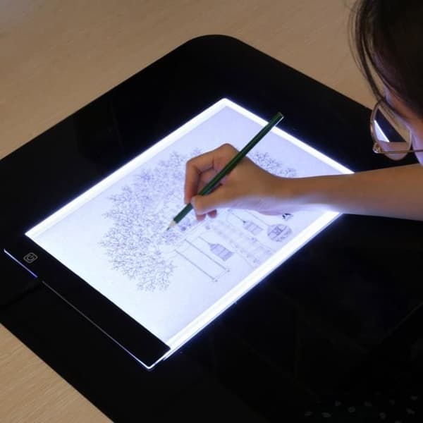 Grafikktabletter, LED-belyst grafikktablett, Ultra A4 tegnebrett, tegnetablett, lysende skissetablett