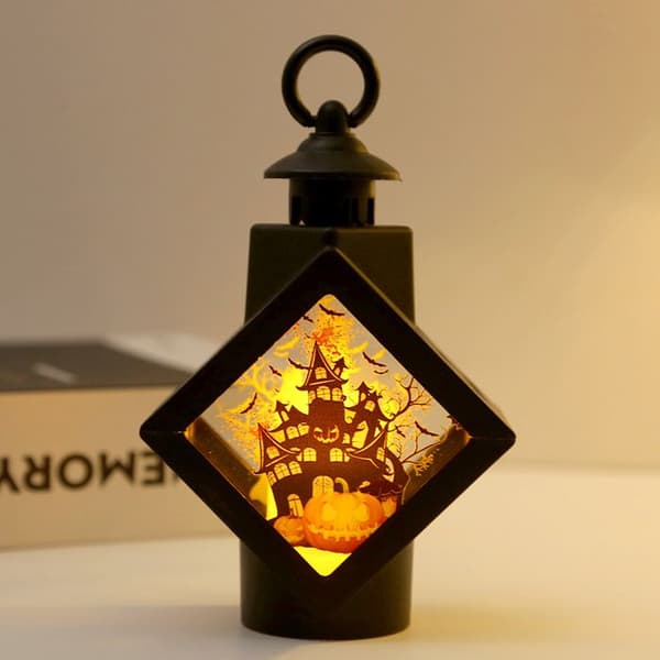 Halloween vindlampe - 3 deler - Gresskarpynt - LED - Retro - Mini