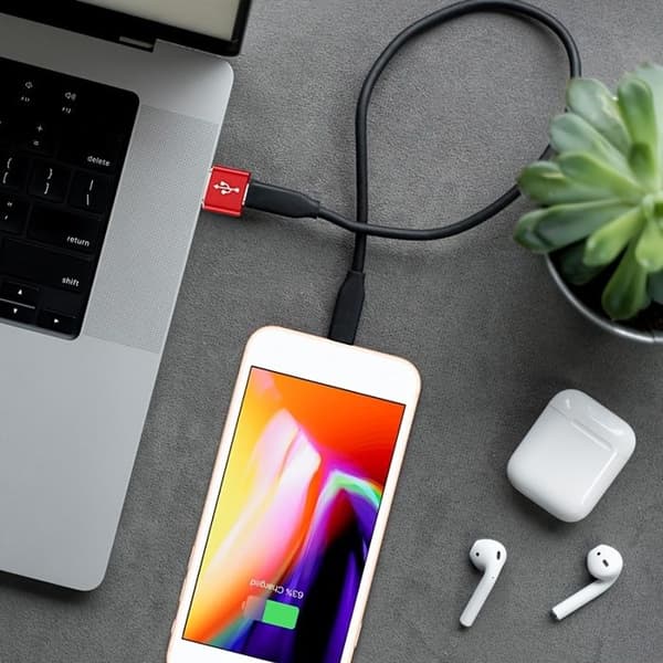USB-C til USB-A hurtigladeadapter — USB-ladekabelkonverter (hann-hunn)