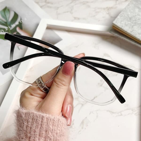Unisex Blåt Lys Blokerende Briller Letvægts Receptpligtige Briller til Gaming Læsning Studerende Gradient Black Frame