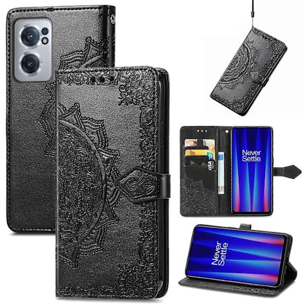För OnePlus Nord CE 2 5G Mandala Blompräglat Läderfodral