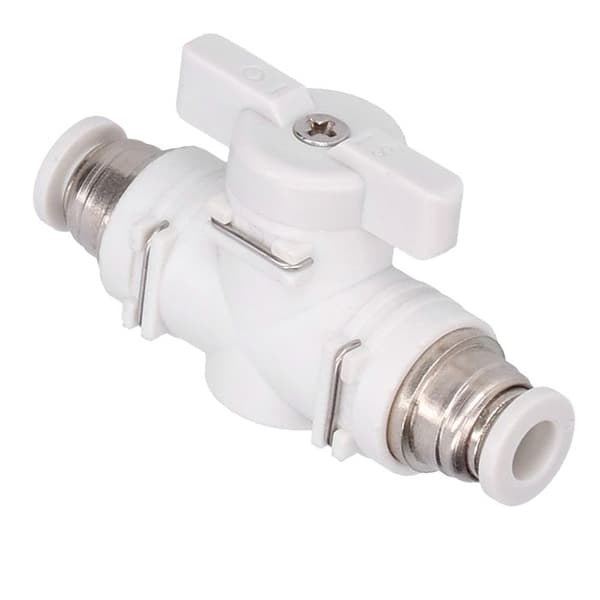 BUC6 Manuell Pneumatisk Ventil – Vit Läckagesäker Ventil Ø6 mm – Industriell DIY