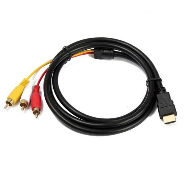 TEMPSA 1,5M 5FT HDMI til 3RCA Han AV Audio Video Adapterkabel til HDTV DVD 1080P