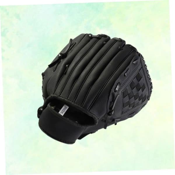 Softbollhandske, vänsterhänt basebollhandske, med handledsrem, förstärkt handflata, svart