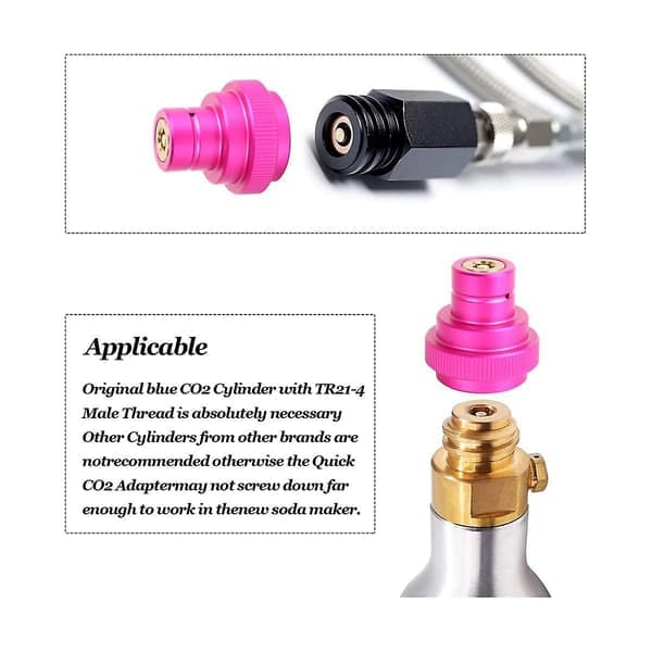 CO2 hurtigadapter til Duo-quick Connect Qc, Art og Terra, erstatning for CO2 cylinder Tr21-4 han