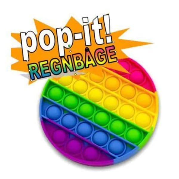 Popit Fidget Pop It Regnbue Rund - CE godkendt