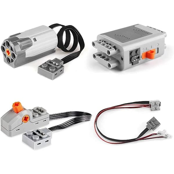 4-pack Tekniska Power Function Motorblock Delar Set 1 Medium Motor, 1 Batterilåda, 1 Ljuskabel, 1