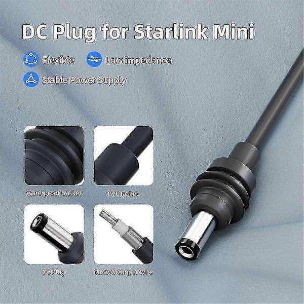 Starlink Mini 12V/24V til 30V 3.5A Step Up-omformer med DC-kabel