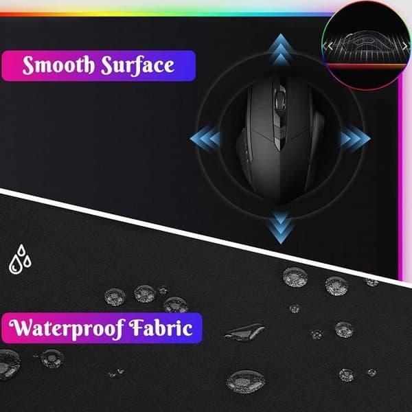 Gaming Musemåtte - RGB LED - 800x300mm - 10 Lyseffekter - USB