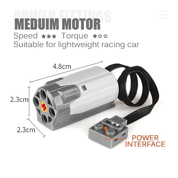 4-pak Tekniske Power Function Motorblok Dele Sæt 1 Mellem Motor, 1 Batteriboks, 1 Lyskabel, 1