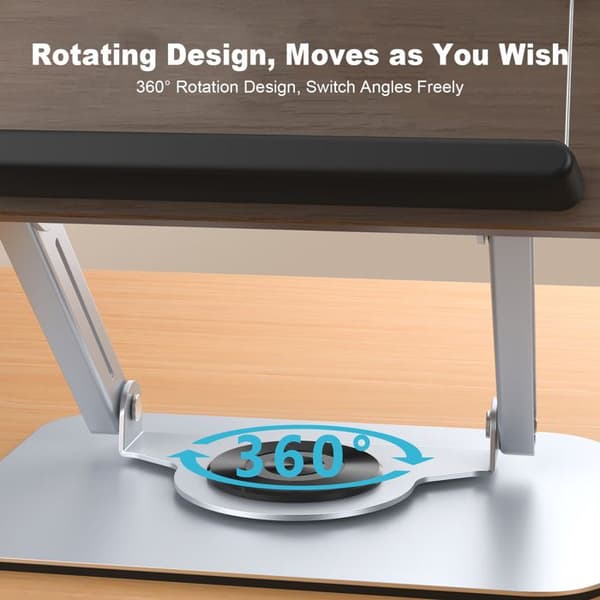Roterende Bogstander – 360° Foldbar Base – Køkken & Kontor – Sølv
