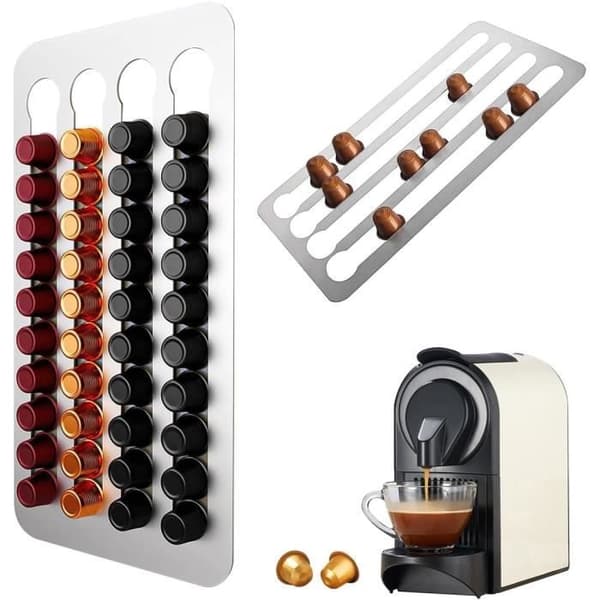 Nespresso kapselholder - Rustfrit stål - 40,5x22cm - 3M - Moderne opbevaring