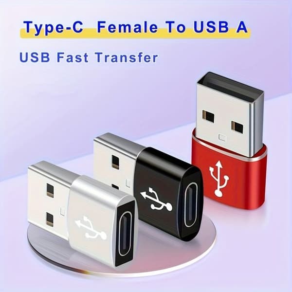 USB-C til USB-A hurtigladeadapter — USB-ladekabelkonverter (hann-hunn)