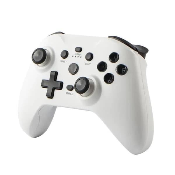 Trådløs Bluetooth-controller til Switch/PS3/PS4/Android/WIN 10/IOS, ingen stick-drift, Hall Effect-sensing joystick, ingen dødzoner, hvid