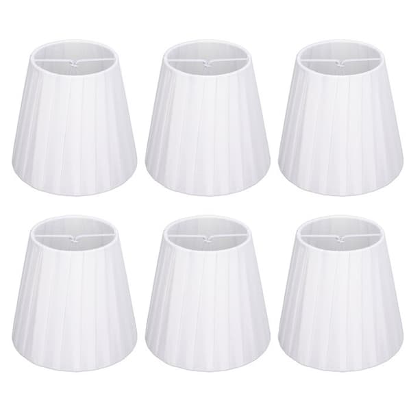 6 st tyglampskärmar – PX86 – 6-pack Ekonomi, Modern Vit, Ø14 cm – Vardagsrum Sovrum