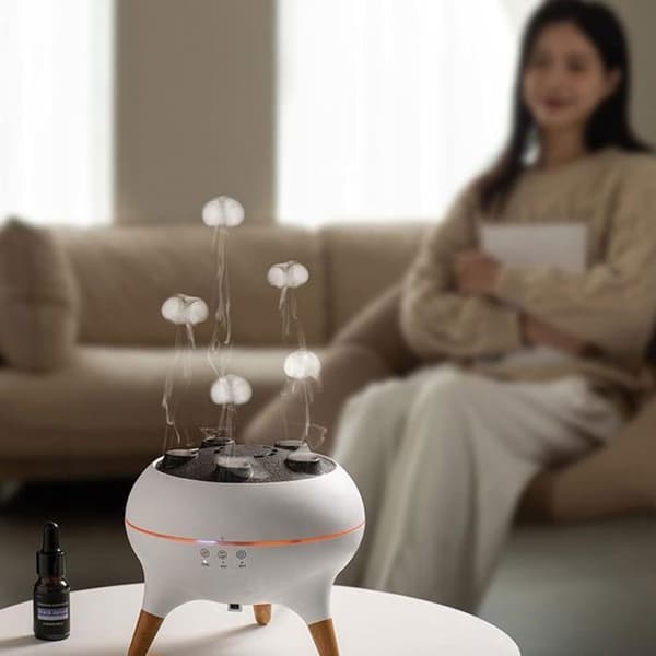Manetformet aromadiffuser med luftfukter - Skrivebords-aromadiffuser - Oljediffuser