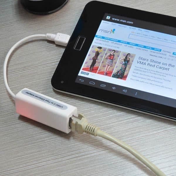 5-pinners Micro USB 2.0 til RJ45 Ethernet nettverksadapter for nettbrett