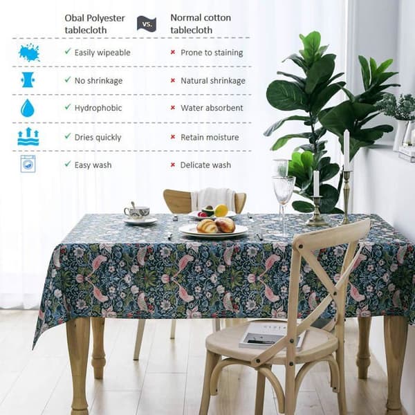 Vandtæt rektangulær dug med et originalt design, vaskbar, ideel til køkken og spisestue. 145 cm x 200 cm.
