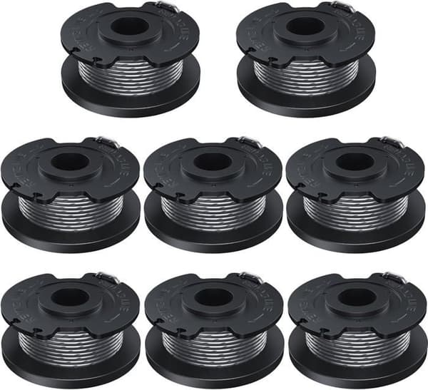 1,6 mm diameter, 5 m lang trimmertråd kompatibel med Bosch, egnet til EasyGrassCut batteridrevne trimmere, indeholder 8 stk.