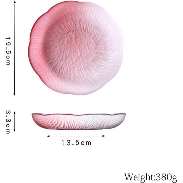 Fruktfat i kristall, serveringsbricka, multifunktionell bricka för aptitretare och sötsaker - 19,5 cm - Rosa