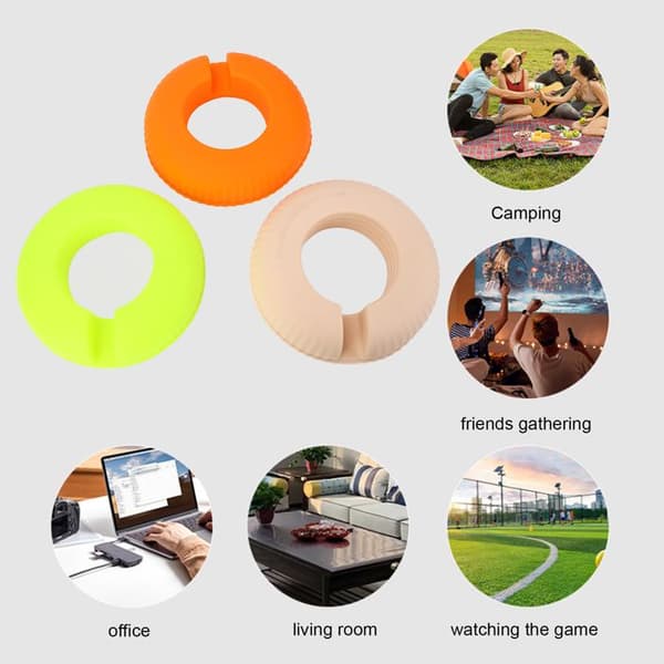 3 stk silikonskåler – 4 rom – Camping fruktsnacks – 20 cm