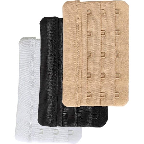 BH-forlengere for kvinner, 5 hemper, plus size, 3-pakning