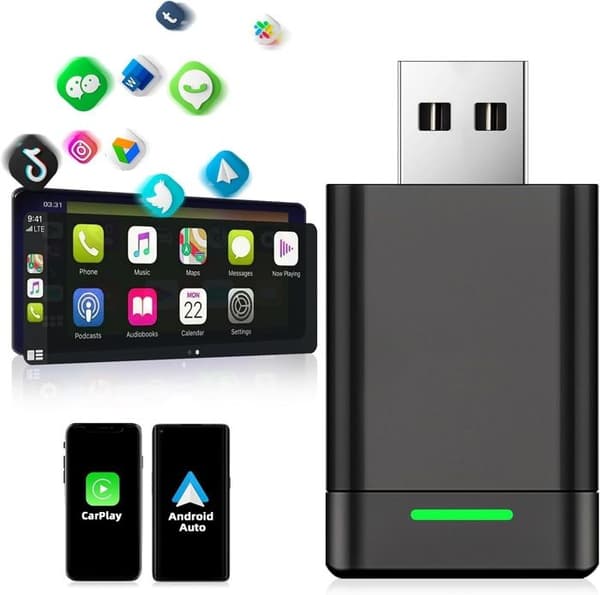 Langaton Carplay-sovitin - 2-in-1 - 5.8GHz WIFI - Plug & Play - Auton Play-dongle