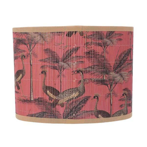 Bohemisk trumlampskärm – tropiskt tryck E27/E14 – vardagsrum eller sovrum – 23×12.5×17.5 cm
