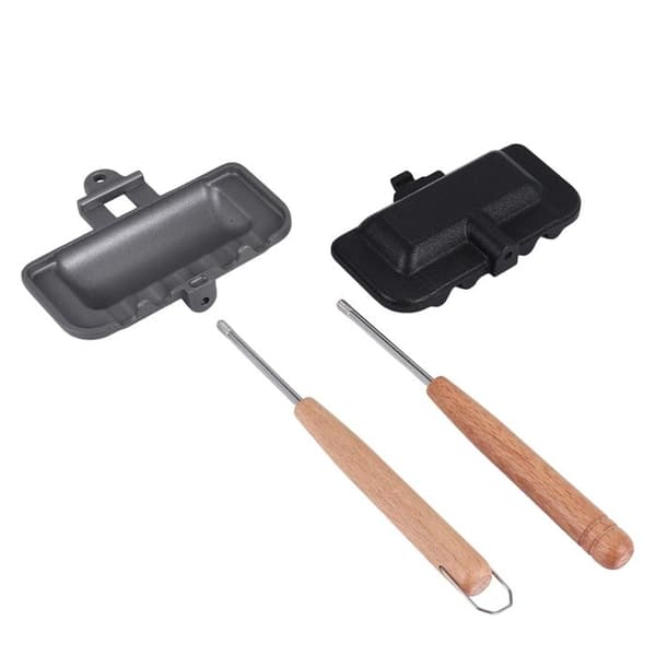 Pølsetoaster, Dobbeltsidig Sandwichmaker, Ostform, Campingstekepanne
