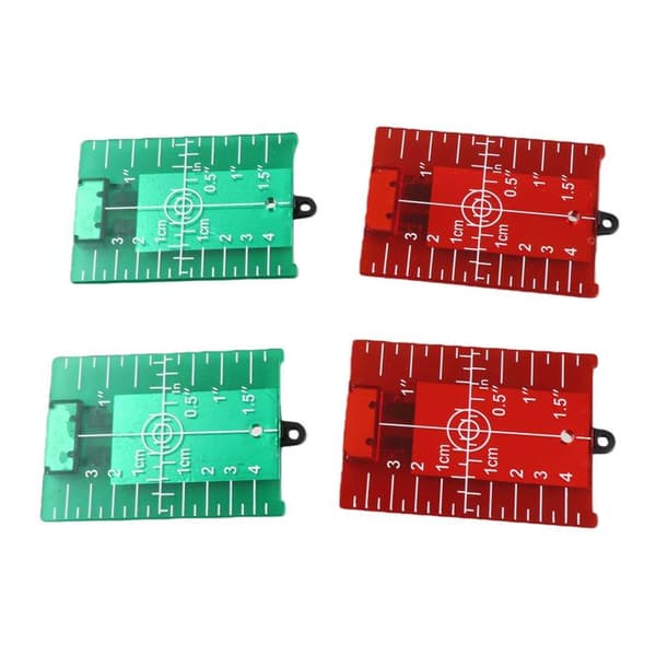 4 stk. Lasermålplader – 10×7 cm – Magnetisk Reflekterende – til Nivellering og Byggepladser