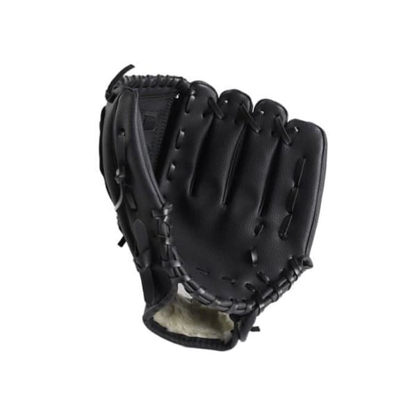 Softbollhandske, vänsterhänt basebollhandske, med handledsrem, förstärkt handflata, svart