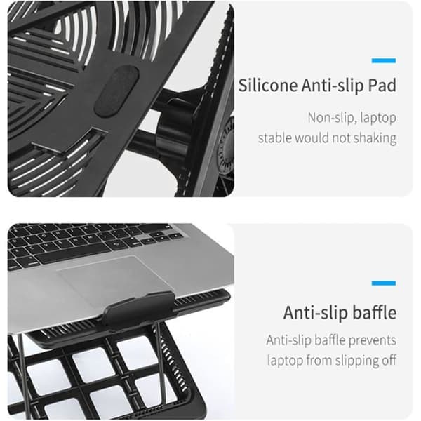 Bærbar computerstander, foldbar ventileret bærbar computerstander med telefonholder