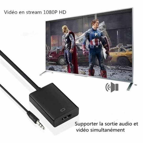 Videokonverterer - C0930 - VGA til HDMI - 1080p - 3,5 mm lyd - Plug and Play