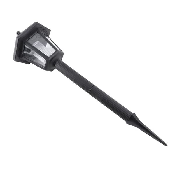 Hexagonal solcellslampa – 12.6×46 cm – Klassisk trädgårdsbelysning – Vit/Svart