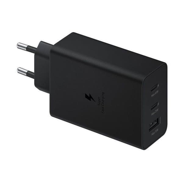Trio 65W virtalähde – 2 x USB-C – 1 x USB-A – musta – kaapeli ei sisälly