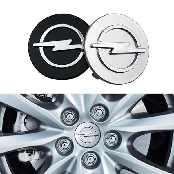 4-pak - Opel Centerkapsler / Hjulkapselmærker 64mm - Silver